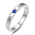 thumbnail image 1 of 925 Sterling Silver Womens Rings Personalized Birthstone Promise Ring Custom Made with Name Simulated Birthstones Engagement Couple Rings, 1 of 5