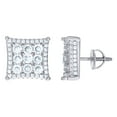 thumbnail image 1 of 925 Sterling Silver Womens Cubic Zirconia Kite Stud Earrings 12.3x12.3mm Wide Stud Earring for Women, 1 of 2