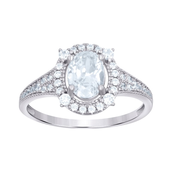 925 Sterling Silver Womens Round Oval Cubic Zirconia Fashion Ring Size 10 Ring for Women - 3.4 Grams