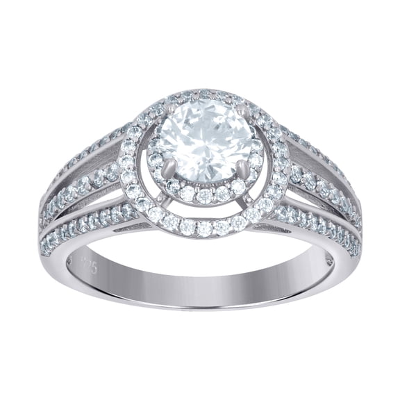 925 Sterling Silver Womens Solitaire Cubic Zirconia Engagement Ring 10x2mm Wide Size 5 Engagement Ring for Women