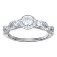 thumbnail image 1 of 925 Sterling Silver Womens Solitaire Cubic Zirconia Infinity Engagement Ring 6.2x2mm Wide Size 6 Engagement Ring for Wom, 1 of 2