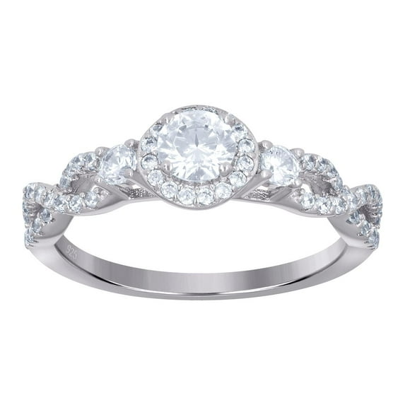 925 Sterling Silver Womens Solitaire Cubic Zirconia Infinity Engagement Ring 6.2x2mm Wide Size 6 Engagement Ring for Wom