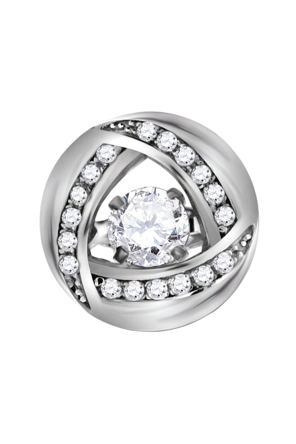 925 Sterling Silver Womens Sparkling Round Cubic Zirconia Circle Shape Fashion Charm Pendant Necklace Pendant for Women