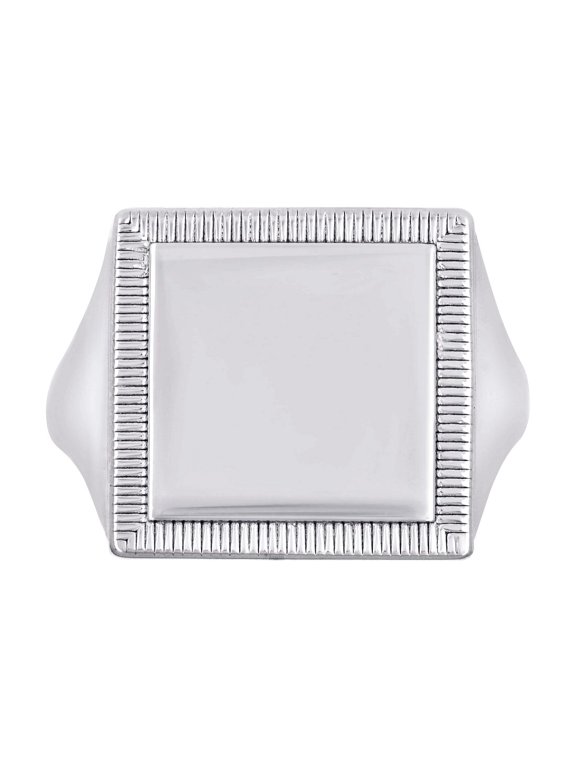 925 Sterling Silver Womens Square Statement Ring 17.4x2.9mm Wide Size 9 Ring for Women - 5.3 Grams