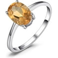 thumbnail image 1 of 925 Sterling Silver Yellow Citrine Engagement Ring For Women (3.51 Cttw, Cushion Cut 10MM, Gemstone Birthstone,, 1 of 3