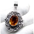 thumbnail image 1 of 925 Sterling Silver Yellow Citrine Gemstone Jewelry Openable Pendant Size-2'', 1 of 2