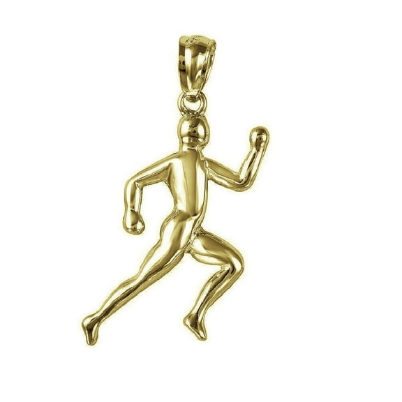 925 Sterling Silver Yellow Gold Plated 1mm Cable Chain Necklace w/ Runner Pendant Charm