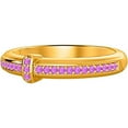thumbnail image 1 of 925 Sterling Silver Yellow Gold Plated Amethyst Beautiful Cross Band Ring Women Christmas Gift, 1 of 2