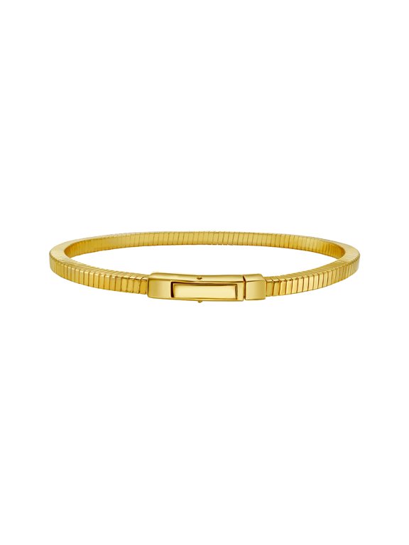 925 Sterling Silver Yellow Gold Plated Cubogas Chain Necklace With Push In Box Clasp 16 Inch Chain Necklace for Women an