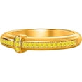 thumbnail image 1 of 925 Sterling Silver Yellow Gold Plated Yellow Sapphire Beautiful Cross Band Ring Women Christmas Gift, 1 of 2