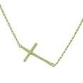 thumbnail image 1 of 925 Sterling Silver Yellow Gold-Tone Horizontal Cross Pendant Necklace, 1 of 2