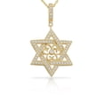 thumbnail image 1 of 925 Sterling Silver Yellow Gold-Tone Jewish Star of David CZ Filigree Pendant Necklace, 1 of 2