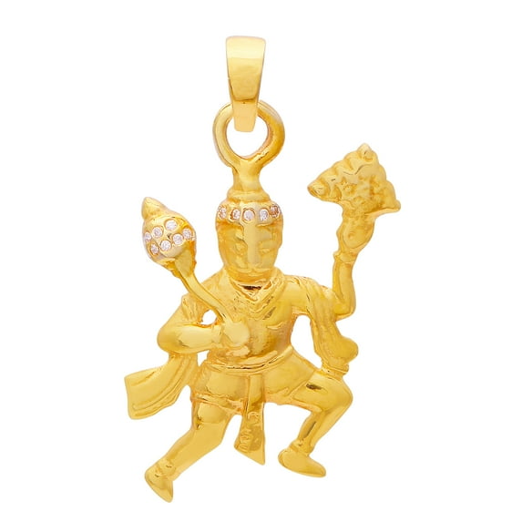 925 Sterling Silver Yellow Gold Vermeil Religious Hanuman god Pendant
