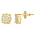 thumbnail image 1 of 925 Sterling Silver Yellow-Tone Mens Cubic-Zirconia Fashion Stud Earrings, 1 of 1