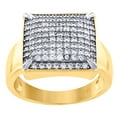 thumbnail image 1 of 925 Sterling Silver Yellow-tone Mens Cubic Zirconia Cluster Size 10 Fashion Ring Band Wedding Band for Men, 1 of 2
