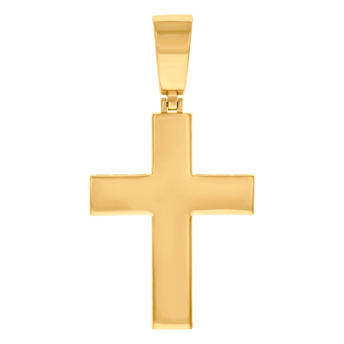 925 Sterling Silver Yellow tone Mens Cross Religious Charm Pendant Necklace for Men - 8.5 Grams