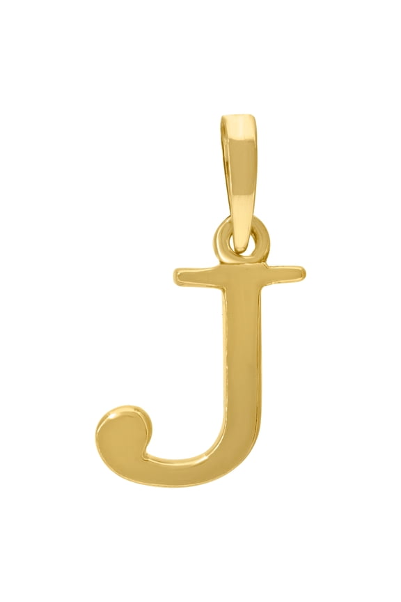 925 Sterling Silver Yellow-tone Mens Women Letter Name Personalized Monogram Initial J Charm Pendant 20x11.6mm Wide Neck