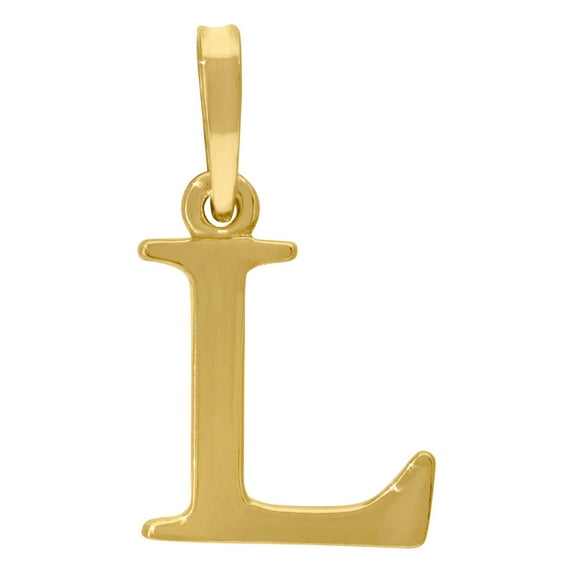 925 Sterling Silver Yellow-tone Mens Women Letter Name Personalized Monogram Initial L Charm Pendant 20.3x11.6mm Wide Ne