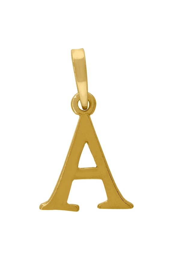925 Sterling Silver Yellow-tone Mens Women Letter Name Personalized Monogram Initial a Charm Pendant 20.6x11.9mm Wide Ne