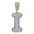 thumbnail image 1 of 925 Sterling Silver Yellow-tone Unisex Cubic Zirconia Bubble Letter Name Personalized Monogram Initial Alphabet I Charm, 1 of 2