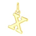 thumbnail image 1 of 925 Sterling Silver Yellow-tone Unisex Initial Small Alphabet X Charm Pendant for Men Women, 1 of 2