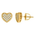 thumbnail image 1 of 925 Sterling Silver Yellow-tone Womens Cubic Zirconia Love Heart Stud Earrings 8.2x8.8mm Wide Stud Earring for Women, 1 of 2