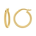 thumbnail image 1 of 925 Sterling Silver Yellow-tone Womens Classic Hoop Earrings 2mm Hoop Earring for Women - 4.3 Grams, 1 of 2