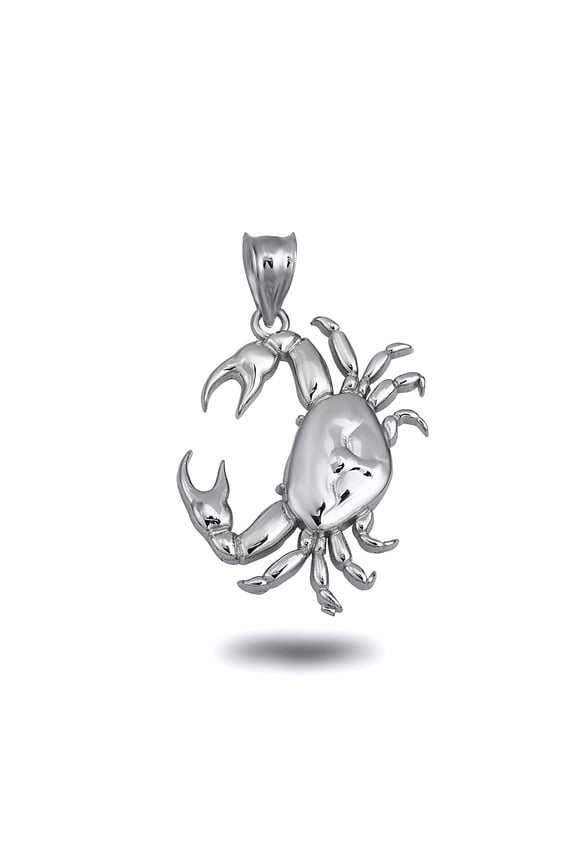 .925 Sterling Silver Zodiac Cancer Symbol Pendant Necklace (PENDANT ONLY)