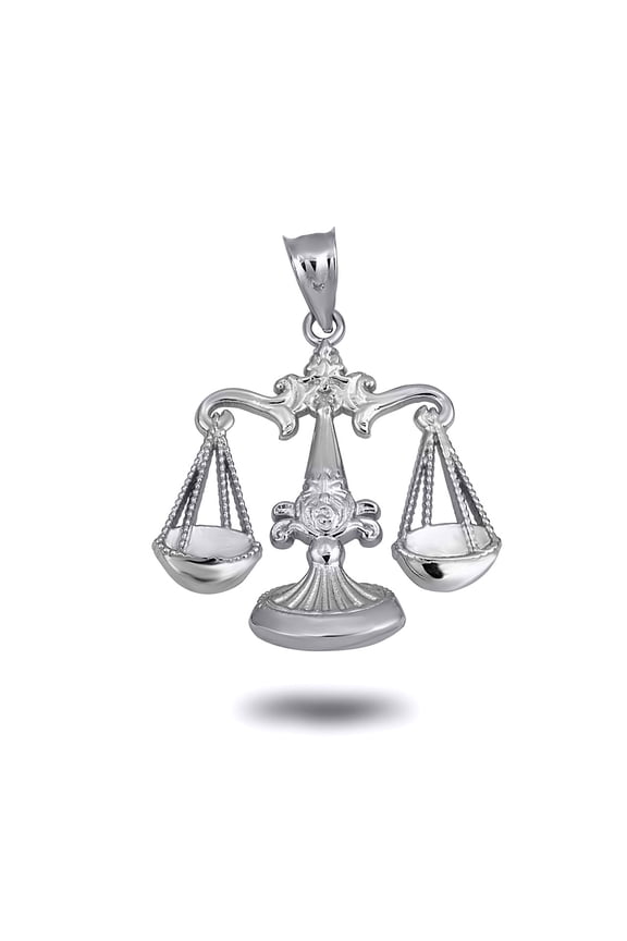 .925 Sterling Silver Zodiac Libra Symbol Pendant Necklace (PENDANT ONLY)
