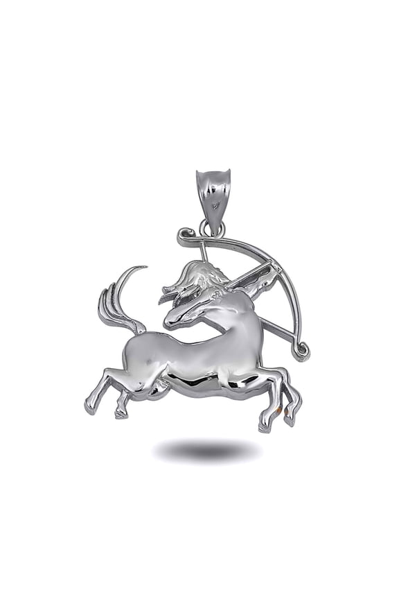 .925 Sterling Silver Zodiac Sagittarius Symbol Pendant Necklace (PENDANT ONLY)