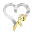 thumbnail image 1 of .925 Sterling Silver and 14K Yellow Gold Two-Tone Heart Shaped Pendant Necklace, 1 of 5