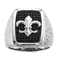 thumbnail image 1 of 925 Sterling Silver and Black Cubic Zirconia Brilliant Embers Mens Ring Size 11 Ring for Men, 1 of 2