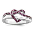 thumbnail image 1 of 925 Sterling Silver and Cubic Zirconia Brilliant Embers Love Heart Ring Size 6 Statement Ring for Women, 1 of 2