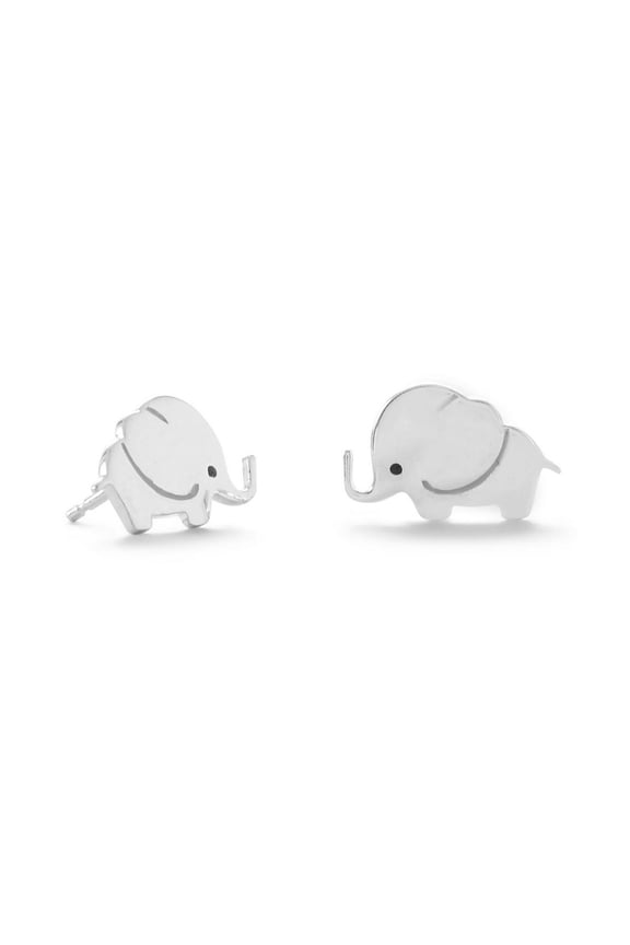 925 Sterling Silver and Enamel Elephant Stud Earrings Measure 8.5mm X 13mm Stud Earring for Women