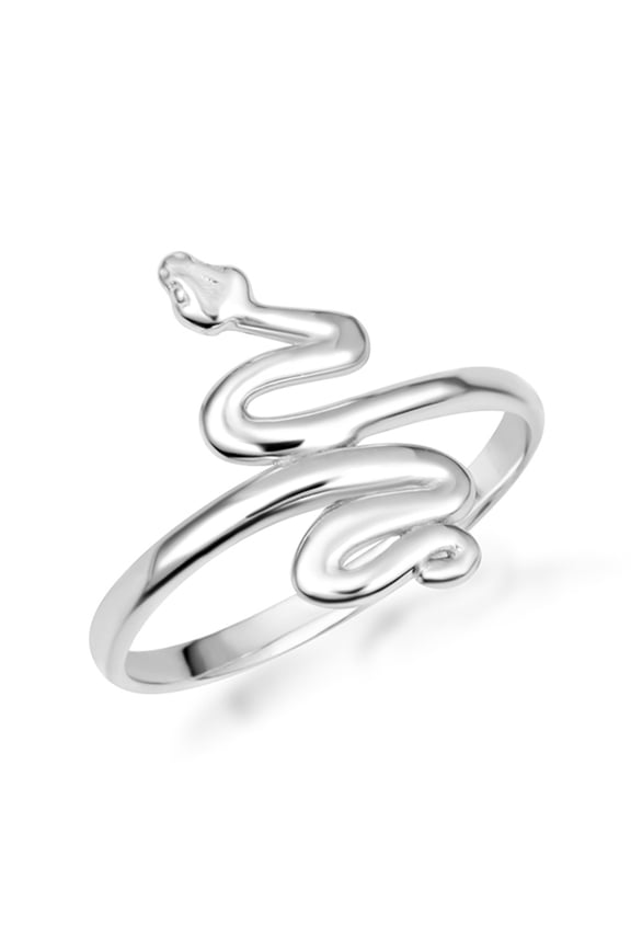 .925 Sterling Silvers Coiled Serpent Snake Band Ring /Size 8
