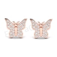 thumbnail image 1 of 925 Sterling Siver 14K Rose Gold Plating Butterfly Stud Earring VVS1 Clarity Moissanite Earring Hypoallergenic Jewelry For Women, 1 of 3