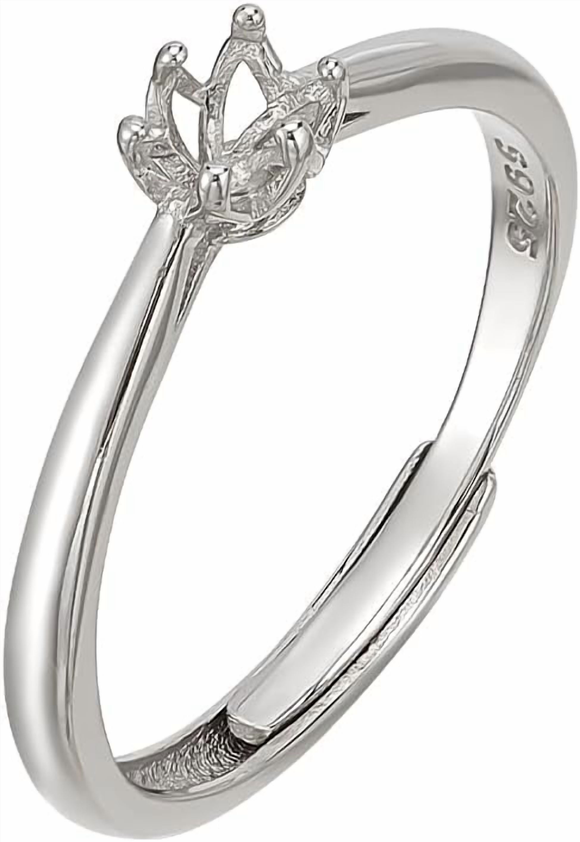 925 Sterling Sliver Ring Blanks for Jewelry Making Adjustable Ring