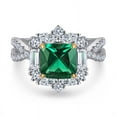 thumbnail image 1 of 925 Sterling Sliver Rings, Emerald Zirconia Engagement Promise Ring for Women Size 5-10, 1 of 6