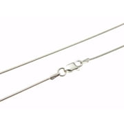 925 Sterling silver Italian 1mm round snake chain necklace 22"