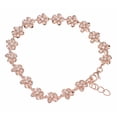 thumbnail image 1 of 925 Sterling silver pink rose gold plated Hawaiian 8mm cz plumeria flower bracelet 7.5", 1 of 4