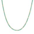 thumbnail image 1 of 925 Turquoise & CZ Diamond Tennis Necklace (Responsibly Sourced CZ Diamond Turquoise Eternity Style Choker Line Necklace, 1 of 3