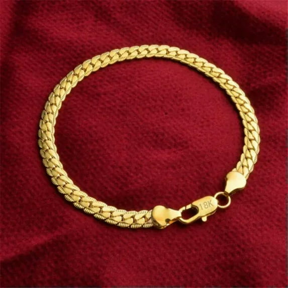 925 silver /gold 5MM flat side bracelet fashion women's men's fashion jewelry