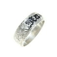 thumbnail image 1 of 925 solid sterling silver personalized custom made 8mm Hawaiian scroll black enamel ring size 10, 1 of 5