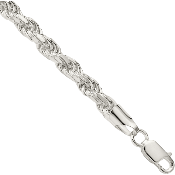 925 sterling silver 5.75mm rope chain bracelet