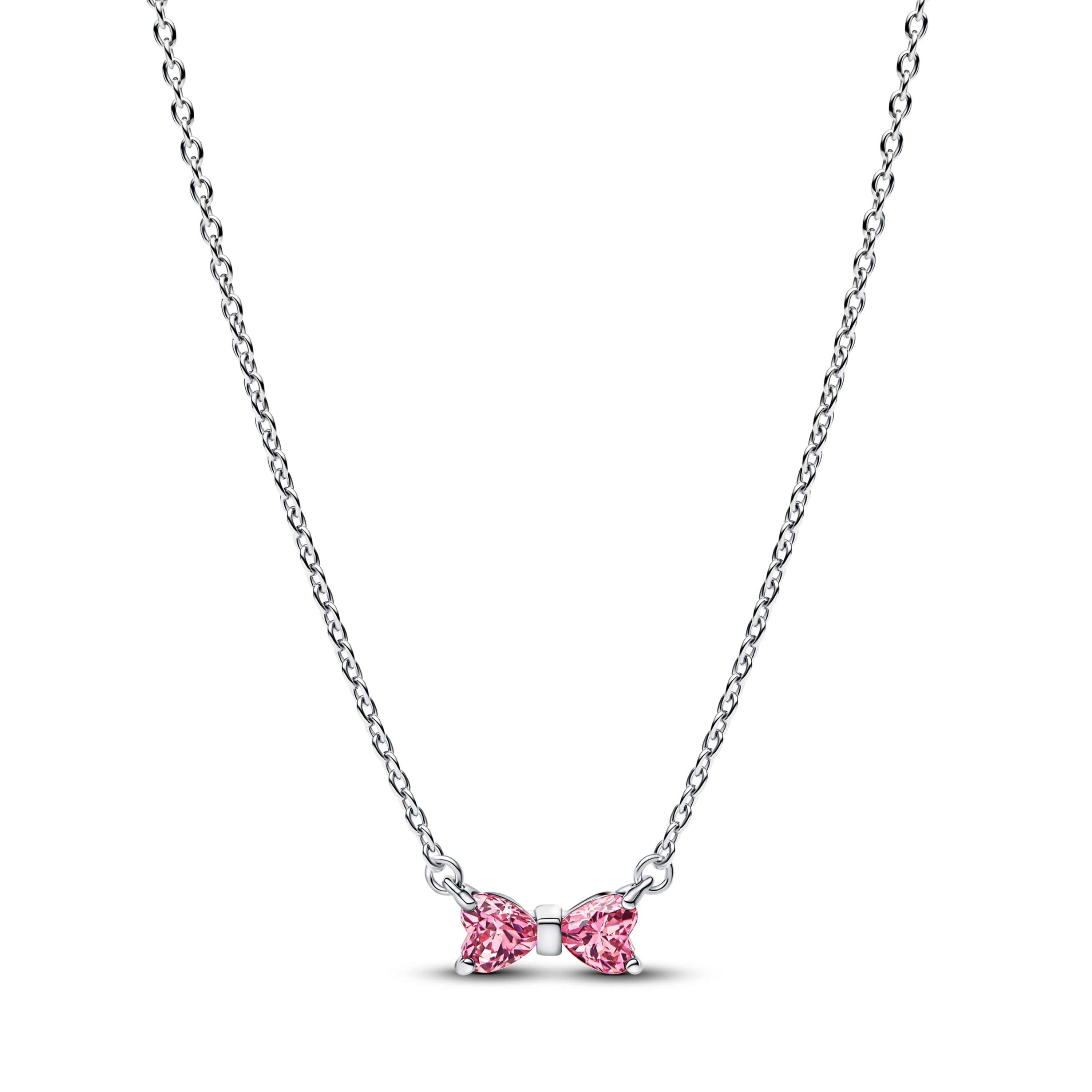 925 sterling silver bow pendant necklace, girlish and sweet collarbone chain, birthday and Valentine's Day gift