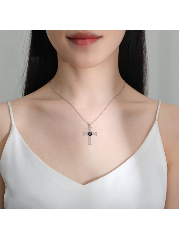 925 sterling silver cross pendant, women's cross necklace, Christian cross jewelry suitable for both men and women