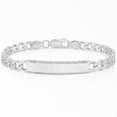 thumbnail image 1 of 925 sterling silver engraveable curb link name bar identification id bracelet, 1 of 5