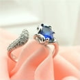 thumbnail image 1 of 925 sterling silver fashion crystal inlaid jewelry men's and women's rings #51, 1 of 5
