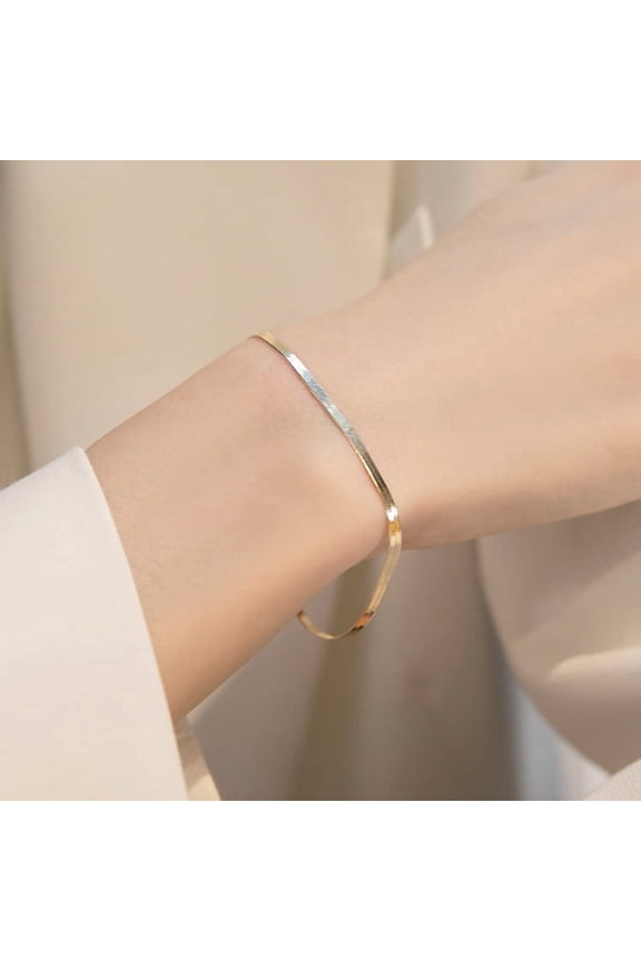 925 sterling silver flat snake bone chain women's cold style ins niche design high-end blade chain versatile light luxury collarbone chain
