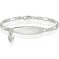 thumbnail image 1 of 925 sterling silver id heart figaro link chain charm bracelet, 1 of 5